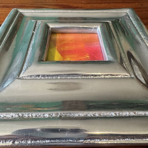 Beautiful Mexican Pewter Frame A Work Of Art To Showcase Your Art Opening 2”x2” - Picture 9 of 14